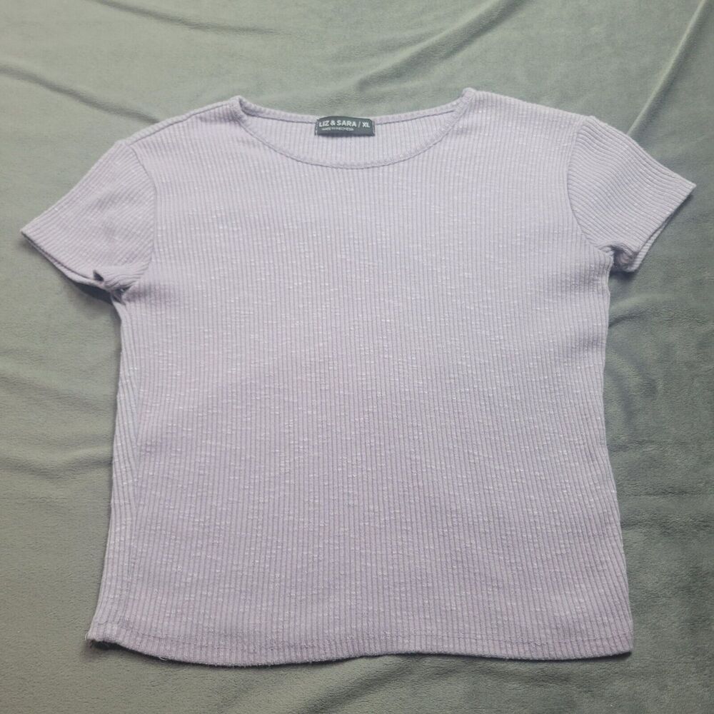 Liz & Sara Lavender Ribbed‎ Womens Top XL